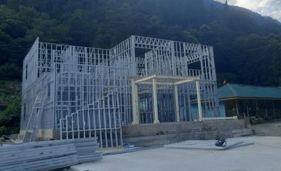 LGSF framing on a hillside site