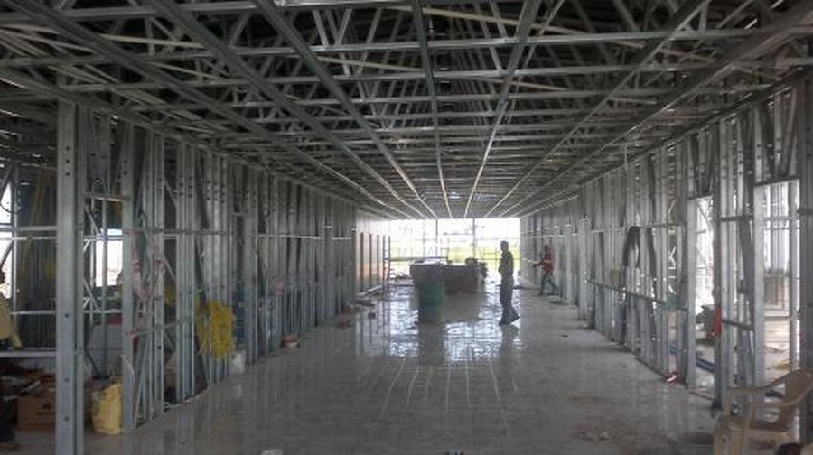 LGSF wall panel framing on site